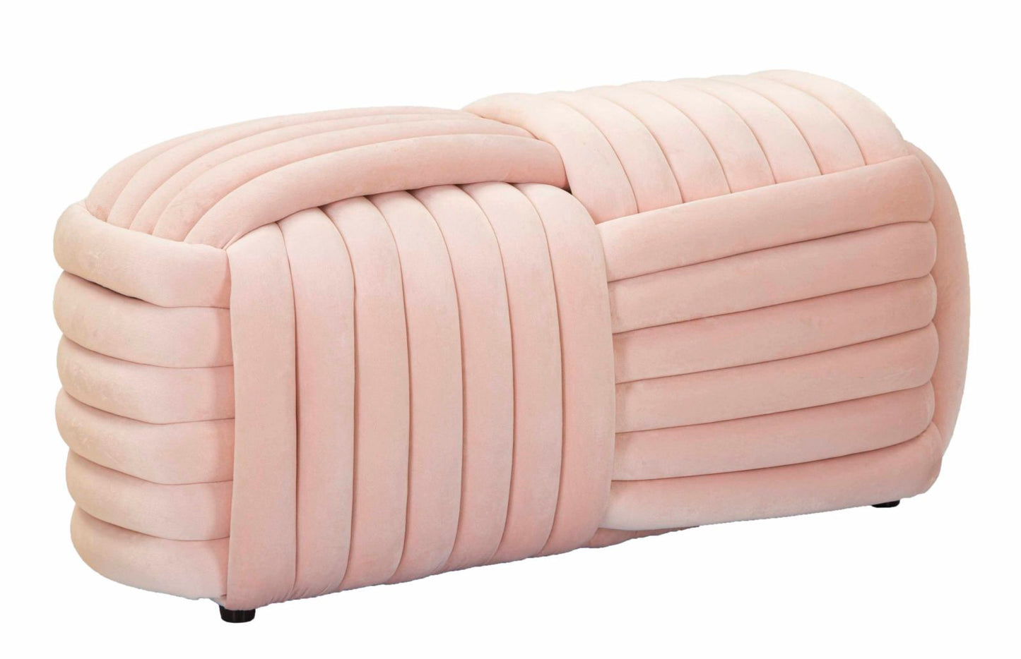 Panca SOFTY Rosa in velluto intrecciato – 90x45x45 cm – panchetta moderna per ingresso, camera e soggiorno