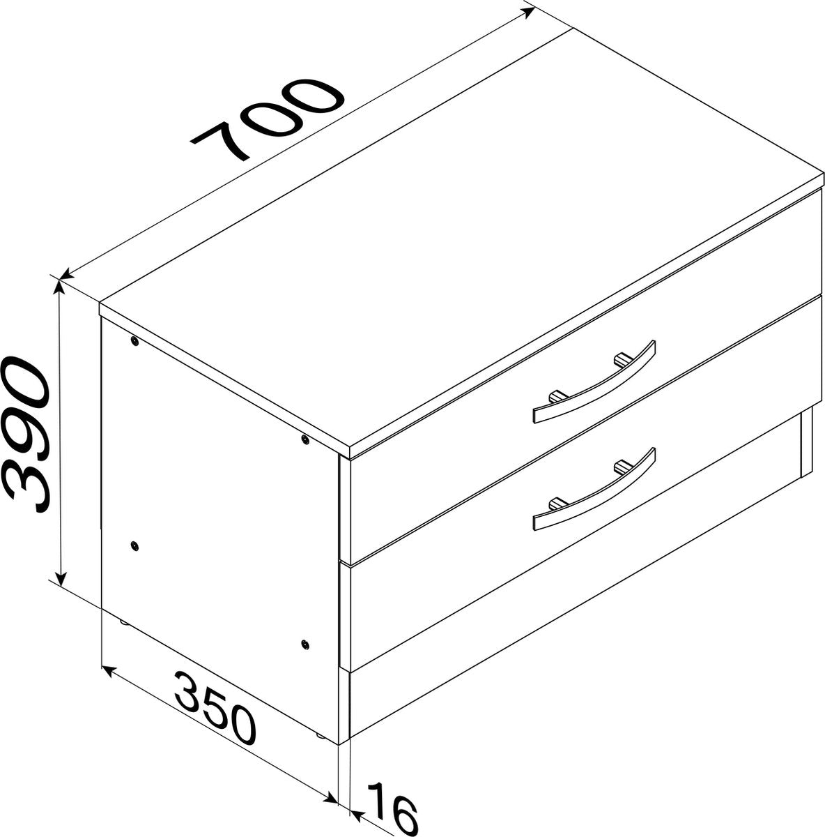 Mobili da ingresso in legno Panca con 2 Cassettiere