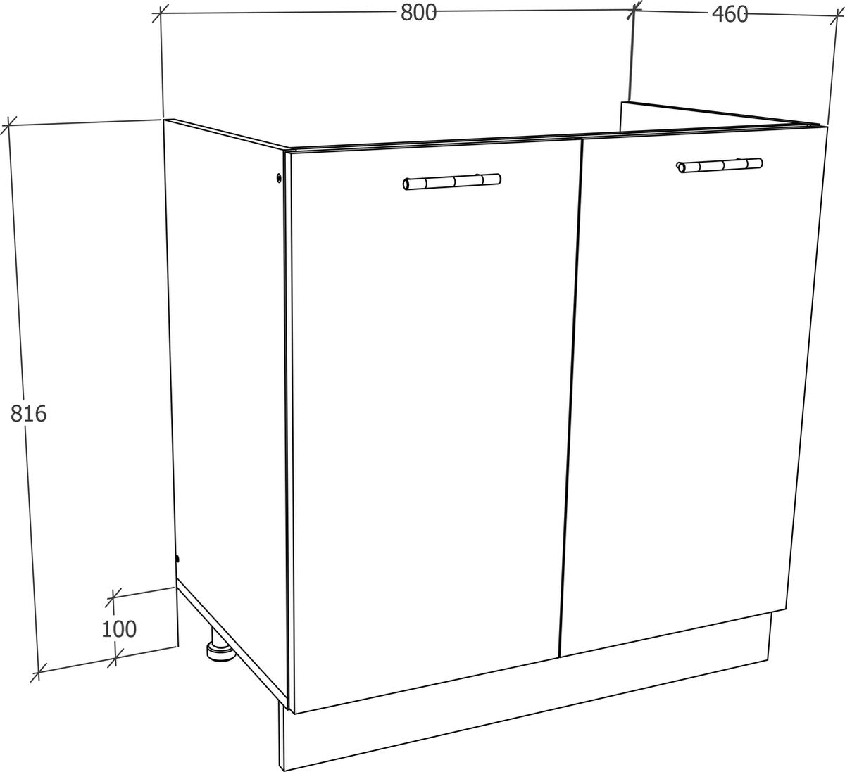 Mobile lavabo larghezza h 82 x L. 80 x P. 46 cm
