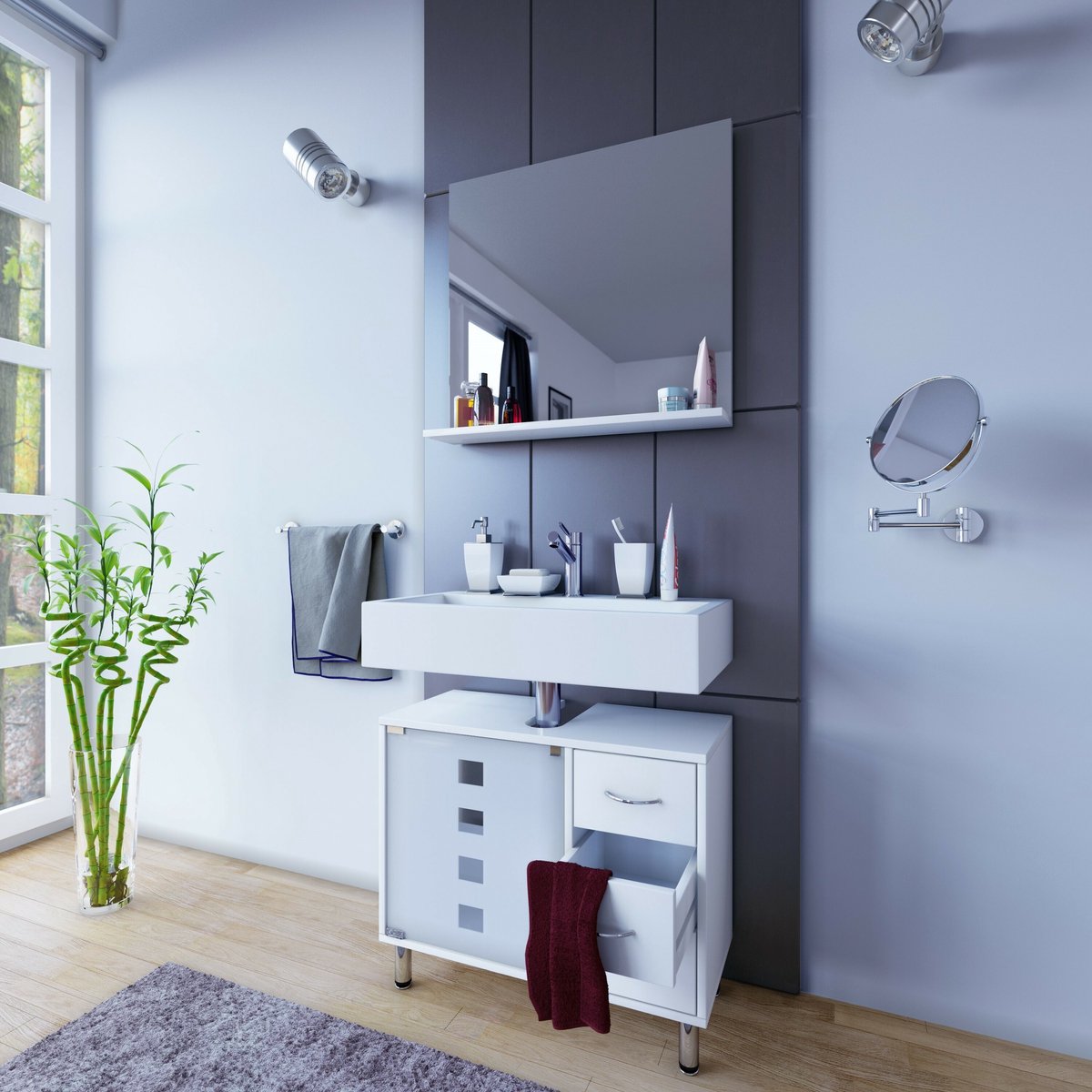 Mobile lavabo (senza lavabo) H57,5xL67xP30cm