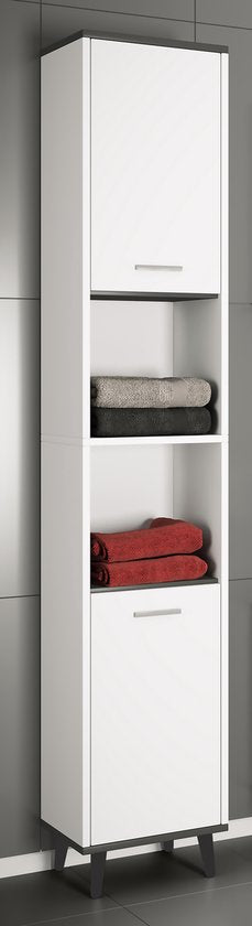 Mobile bagno in legno, mobiletto bagno alto, mobiletto bagno H. 181 x L. 32 x P. 28 cm