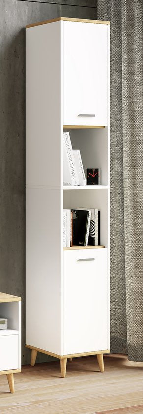 Mobile bagno in legno, mobiletto bagno alto, mobiletto bagno H. 181 x L. 32 x P. 28 cm