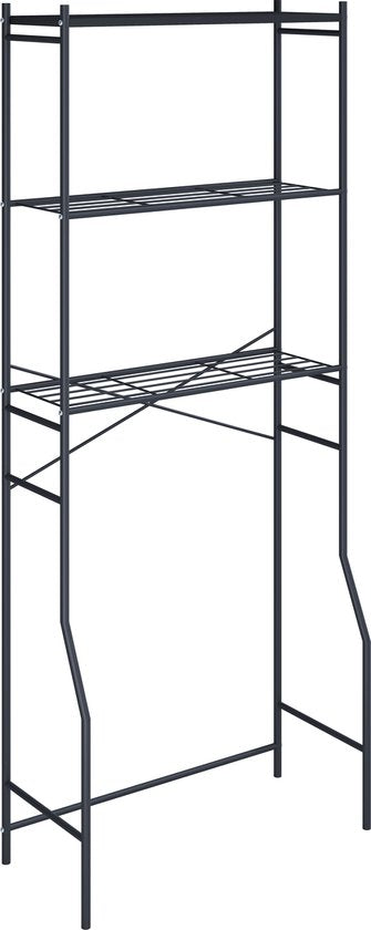 Sovrastruttura per mobile lavatrice in metallo nero L. 64 x A. 160 x P. 25 cm