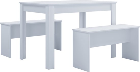 Set da pranzo Tavolo e Panche Bianco