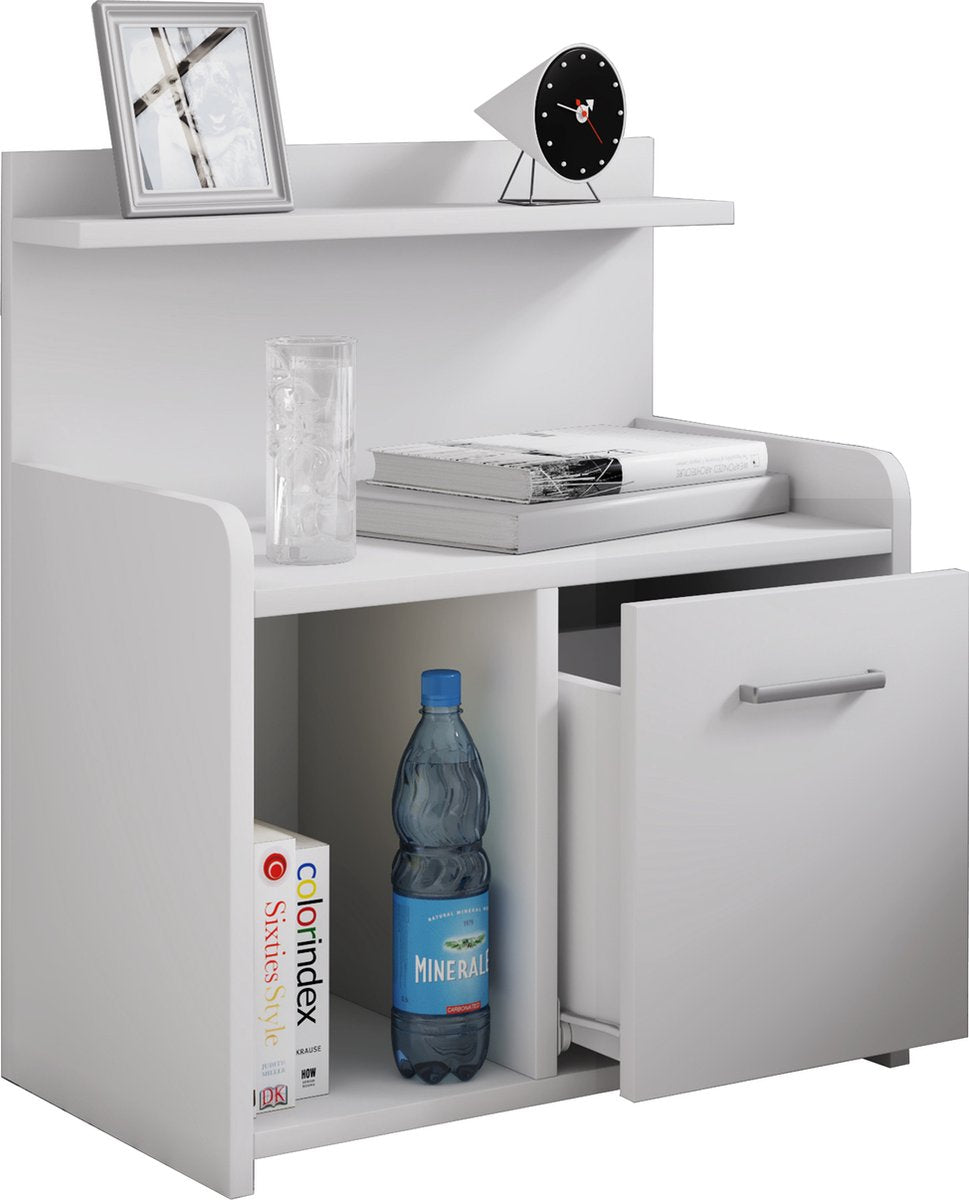 Comodino con ripiani aperti Bianco 47x29xh60cm
