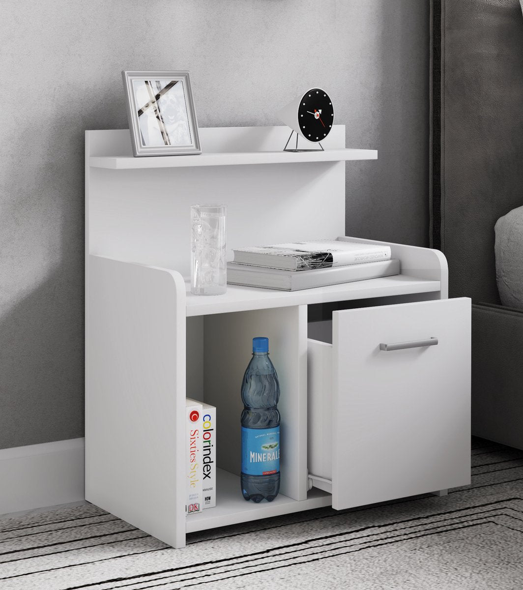 Comodino con ripiani aperti Bianco 47x29xh60cm