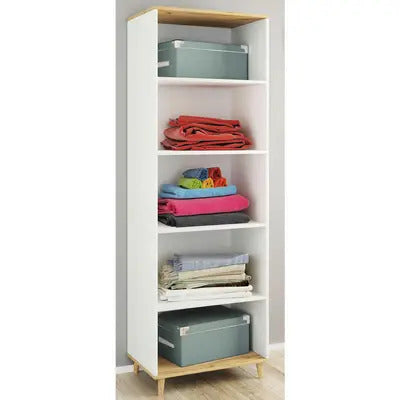 Armadio a vista LxAxP 60x184x31 cm bianco-rovere