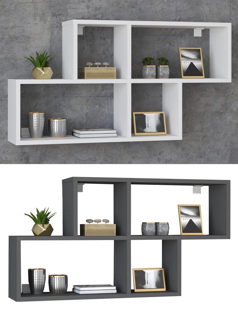 Mensola da parete in legno sospesa 53 x 100 x 20 cm