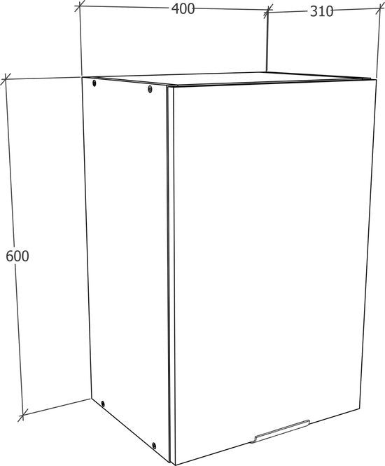 mobiletto sospeso con due scomparti 60 x 40 x 31 cm