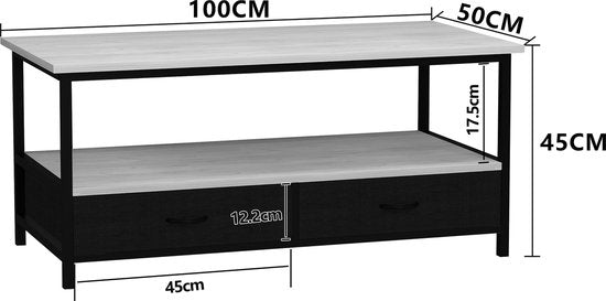 Tavolino da Salotto 45 x L. 100 x P. 50 cm – Bianco