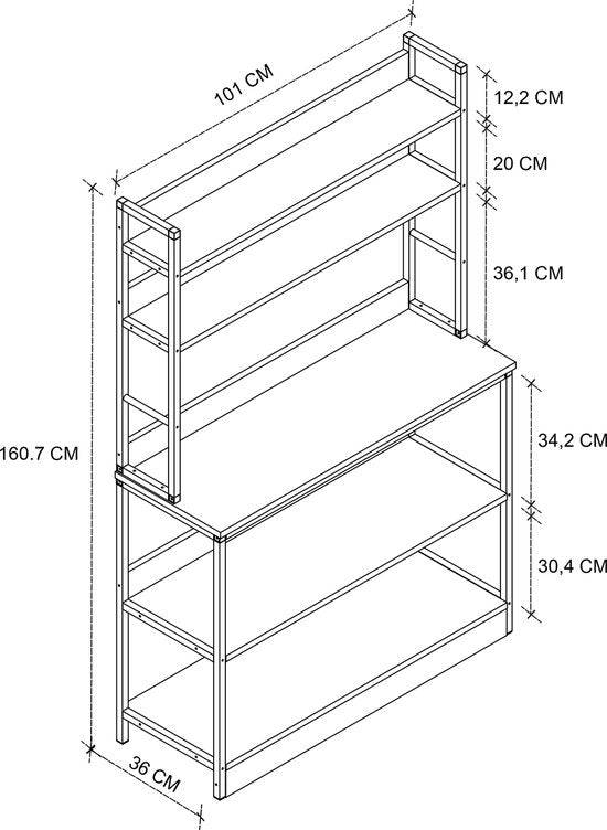 Cassetto Base Mobile H. 161 x L. 101 x P. 36 cm