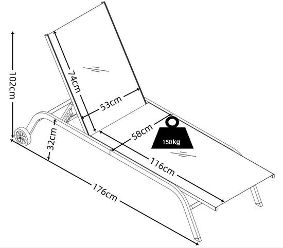 Sdraio da giardino 190x58
