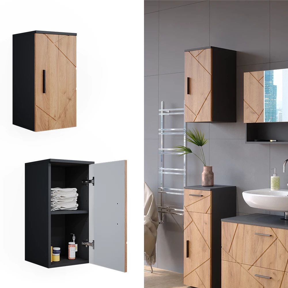 Mobile bagno Quercia dorata/antracite 30 x 59 cm