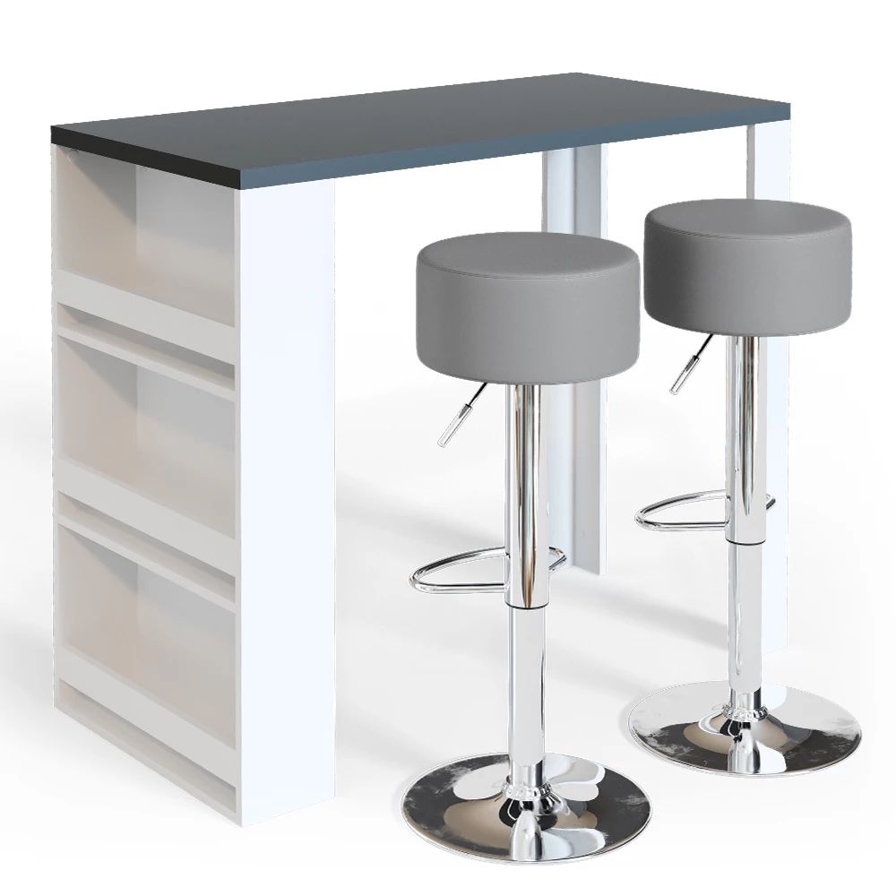 Tavolo bar bianco grigio 57 x 117 cm