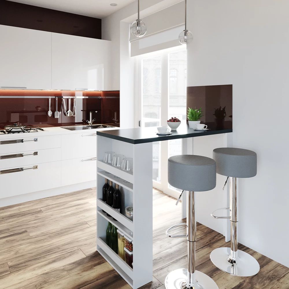Tavolo bar bianco grigio 57 x 117 cm