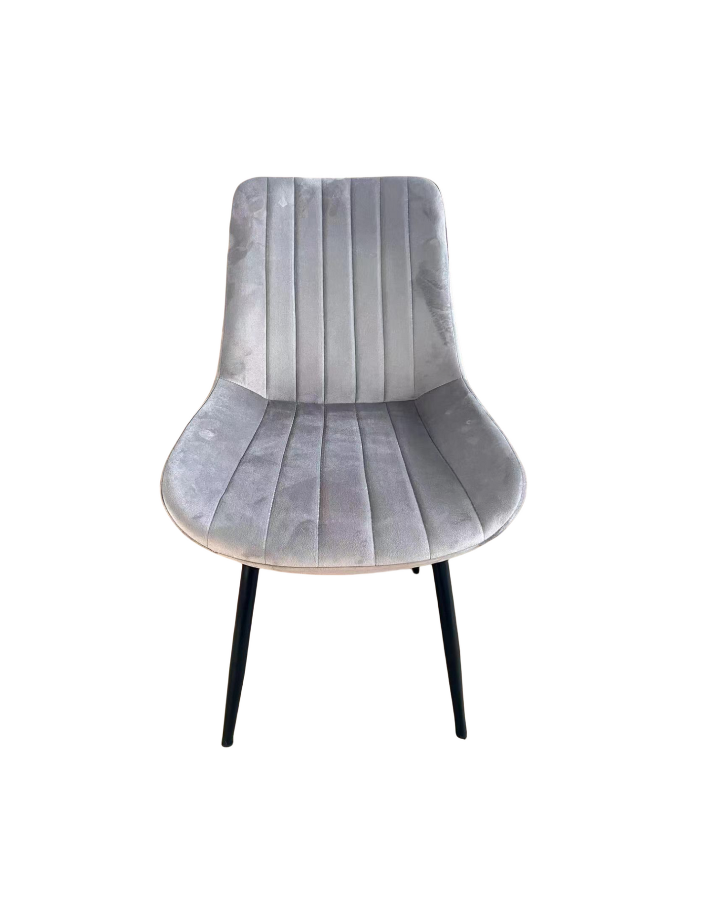 Sedia Moderna con Rivestimento in Velluto e Gambe in Acciaio Nero