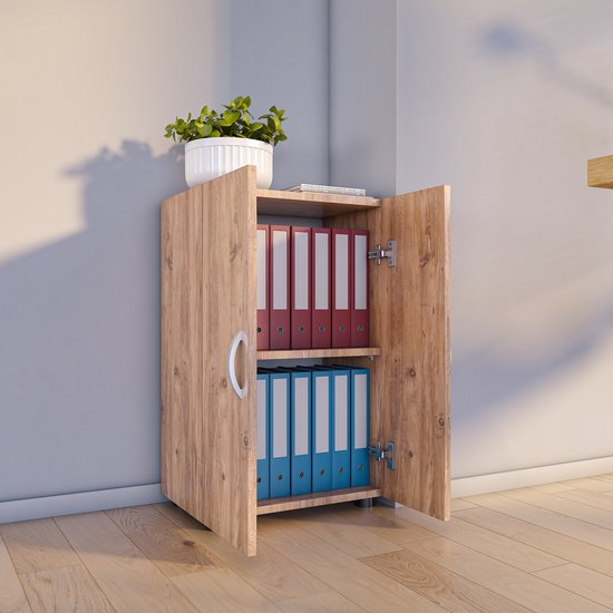 Armadio per ufficio con cassetti, libri e cartelle 2 scomparti L. 70 x A. 74 x P. 40 cm