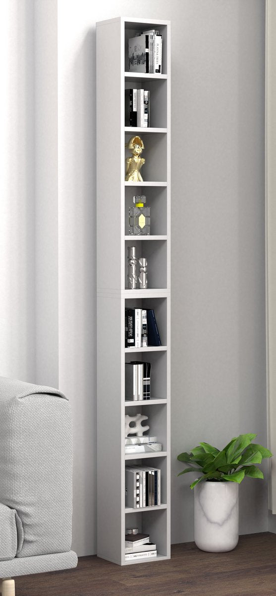 libreria Porta CD e DVD in legno con mensola decorativa