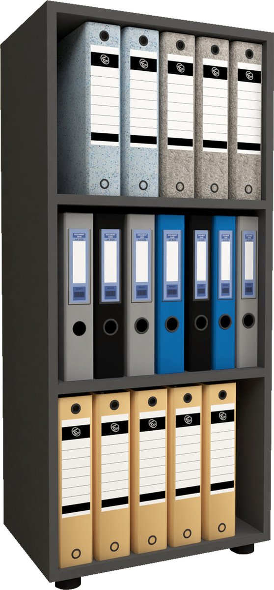 Scaffale per ufficio in legno per libri e cartelle, classificatore L. 49 x A. 108 x P. 32 cm