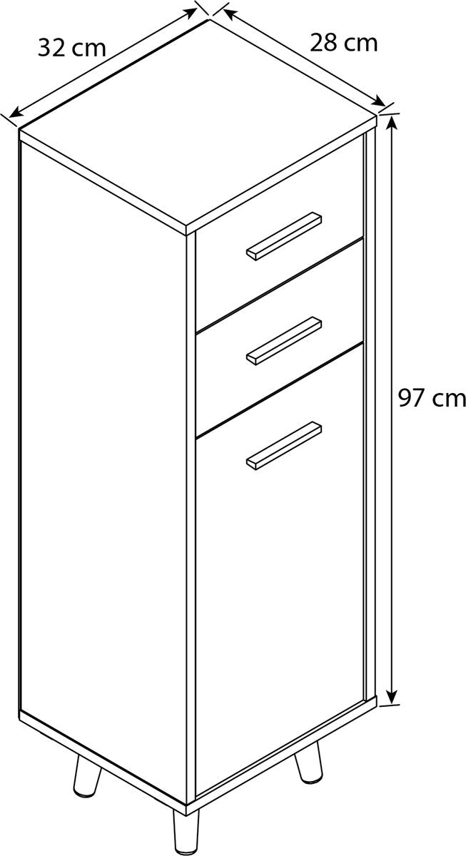 Mobile bagno H. 97 x L. 32 x P. 28 cm
