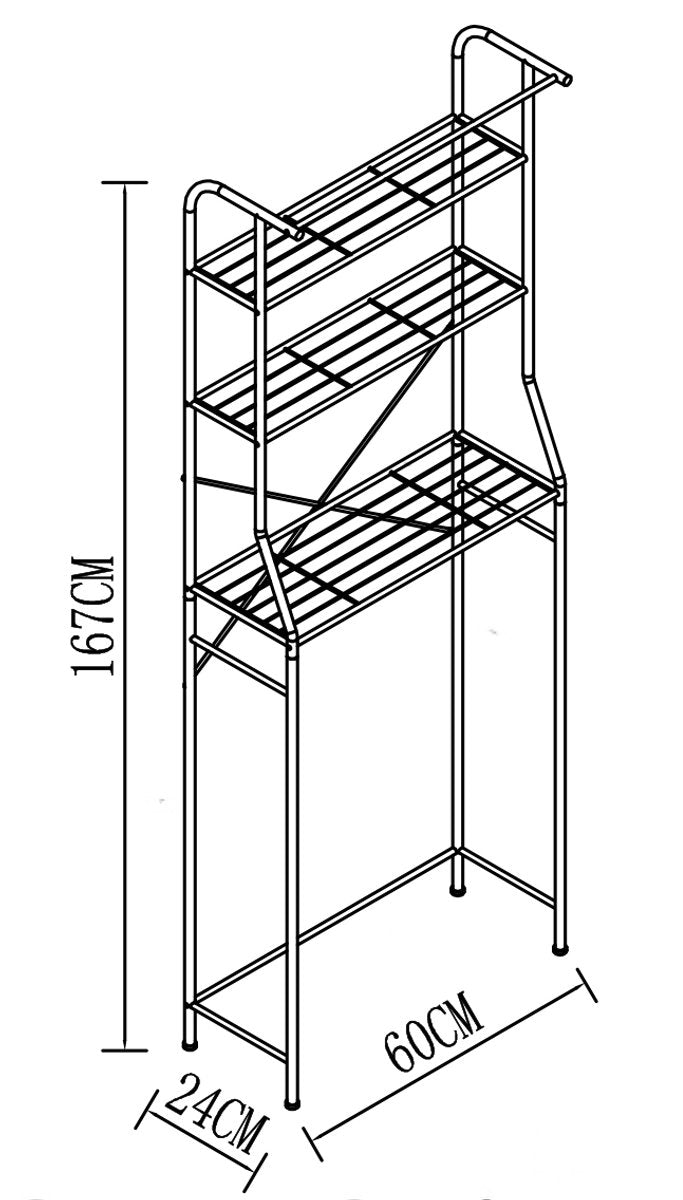 Mobiletto sopra lavatrice in metallo Mobiletto per lavatrice h. 160 x l. 68 x p. 25 cm
