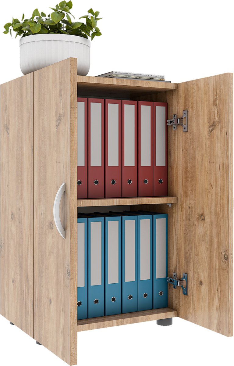 Armadio per ufficio, libri, cartelle, schedario, mobili per ufficio con porte girevoli a 2 ante