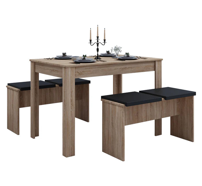 Set da pranzo Tavolo e Panche Bianco
