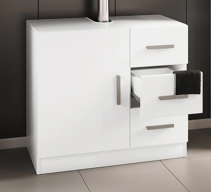 Mobiletto base per bagno in legno, mobiletto per bagno con cassetto L63xP30xH56cm