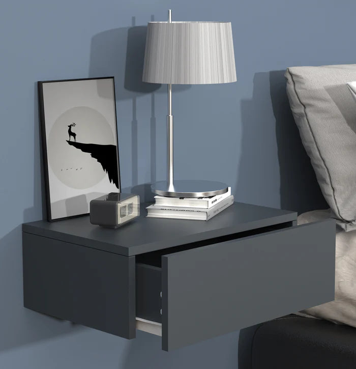 Comodino da parete con cassetto in legno M45 H. 15 x L. 45 x P. 30 cm