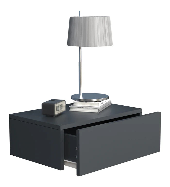 Comodino da parete con cassetto in legno M45 H. 15 x L. 45 x P. 30 cm