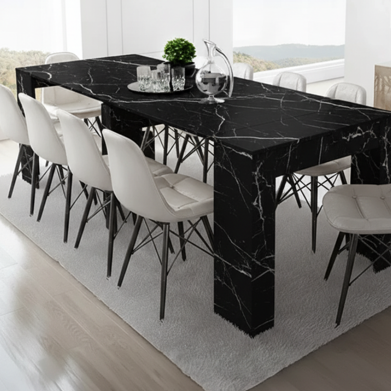 Tavolo Consolle Allungabile Bilbao – Da 35 A 70 Cm, Design A Libro, Moderno, Per Casa E Ufficio (bianco/grigio Cemento)
