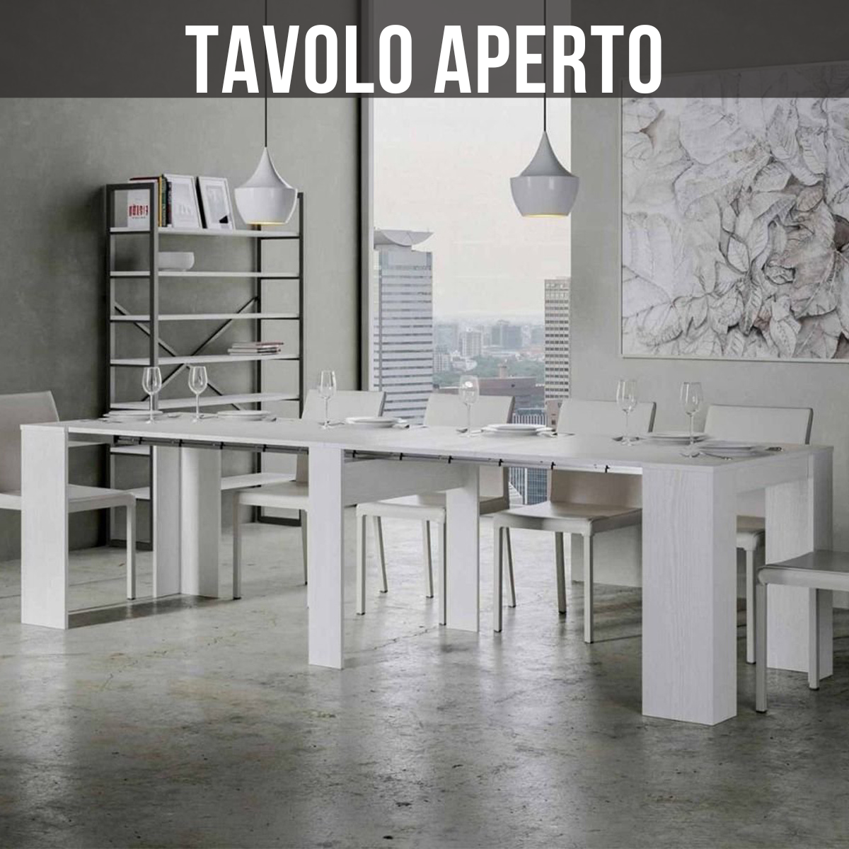 TAVOLO CONSOLLE ALLUNGABILE FINO A 3 METRI - 12 POSTI
