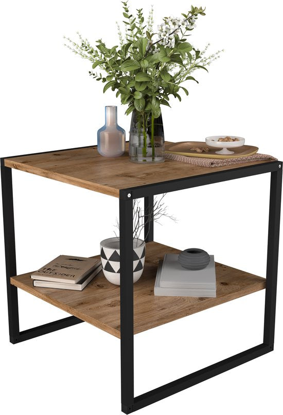Tavolino quadrato 50 x 50 x 50 cm quercia miele