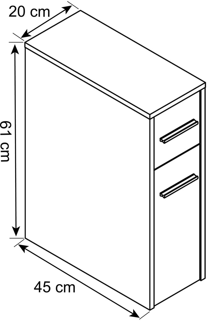 Mobile da bagno in legno, nicchia divisoria per bagno H. 61 x L. 20 x P. 45 cm