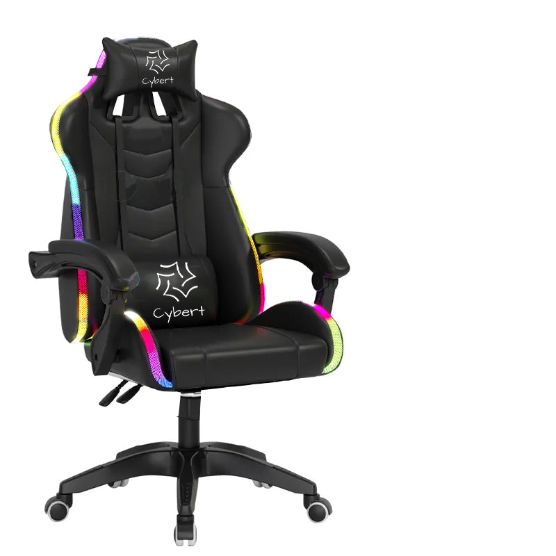 Sedia da Gaming / Ufficio RECLINABILE ERGONOMICA IN ECOPELLE CON TASTIERA E MOUSE A LED INCLUSO