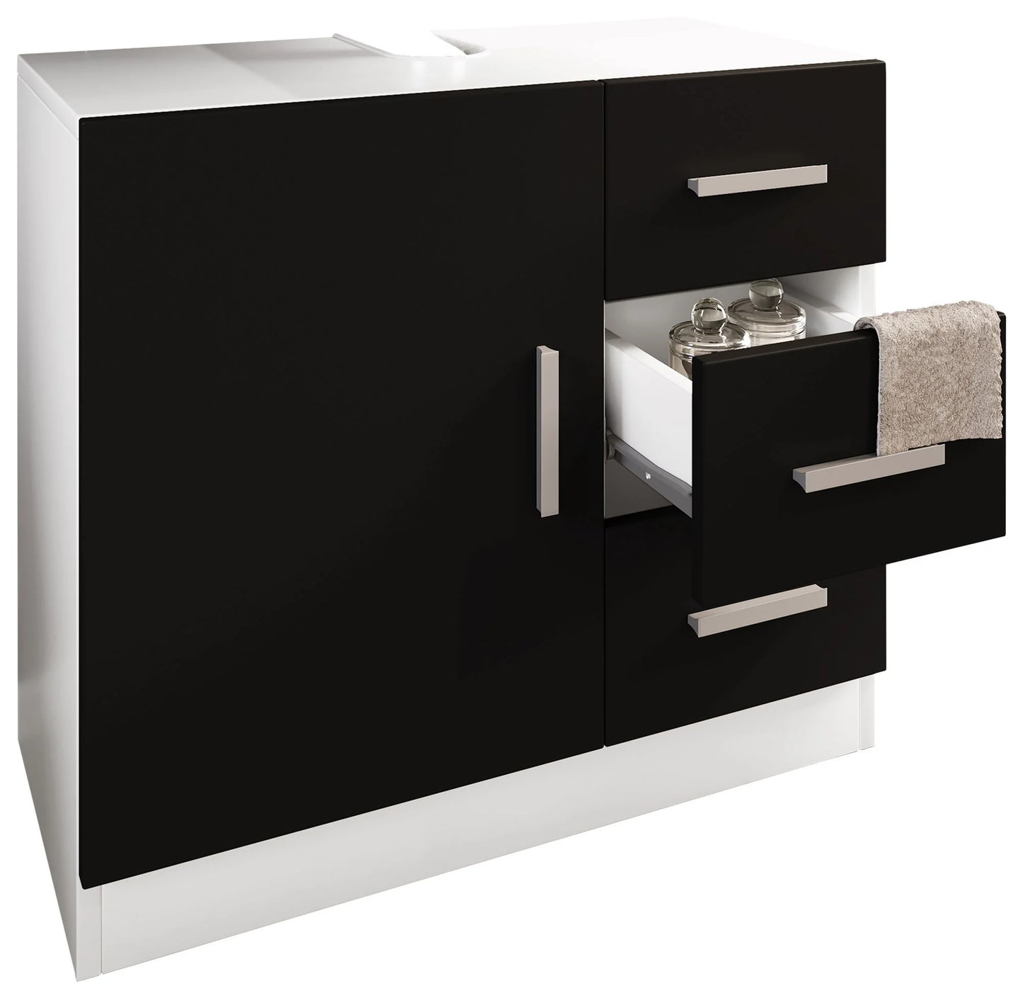 Mobiletto base per bagno in legno, mobiletto per bagno con cassetto L63xP30xH56cm