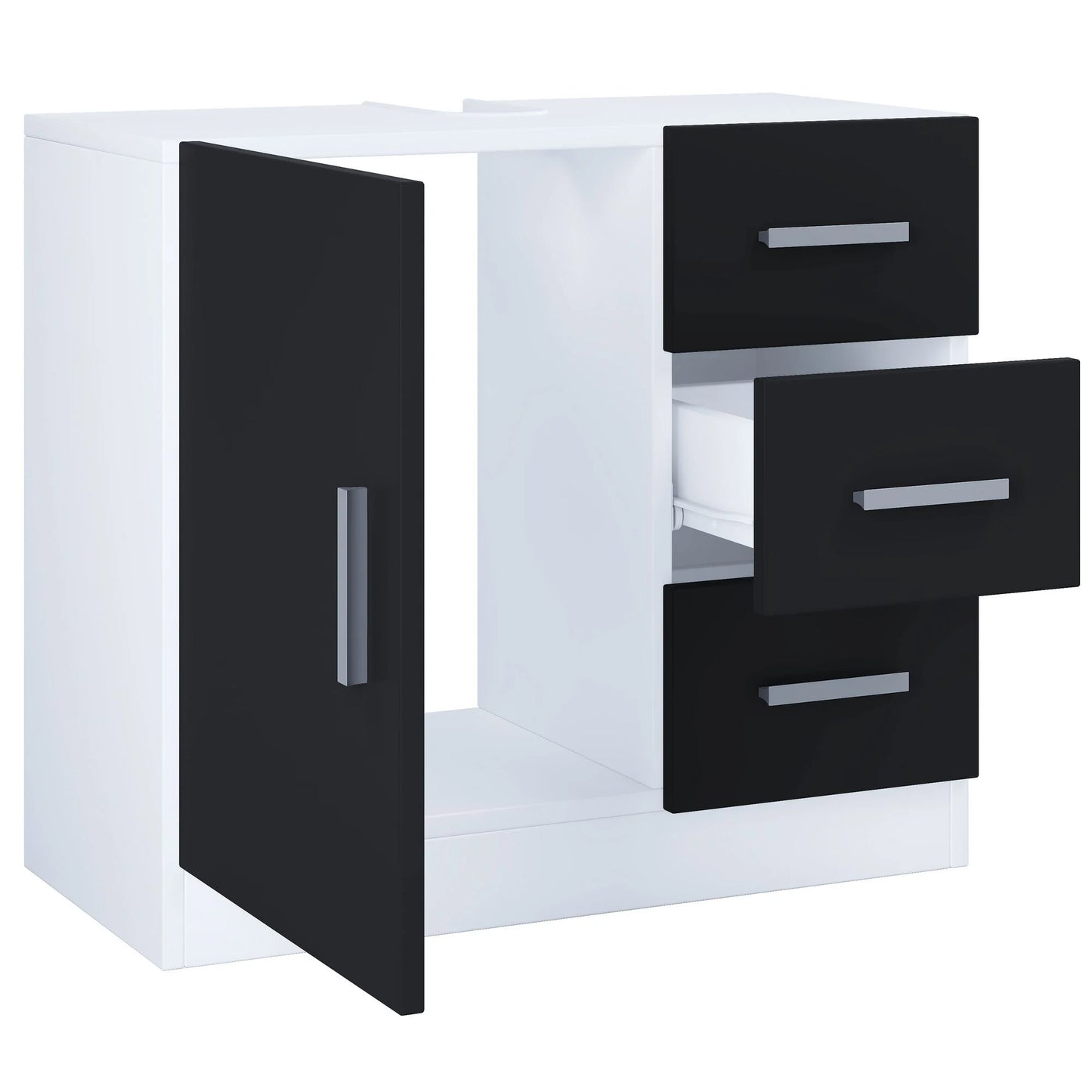 Mobiletto base per bagno in legno, mobiletto per bagno con cassetto L63xP30xH56cm