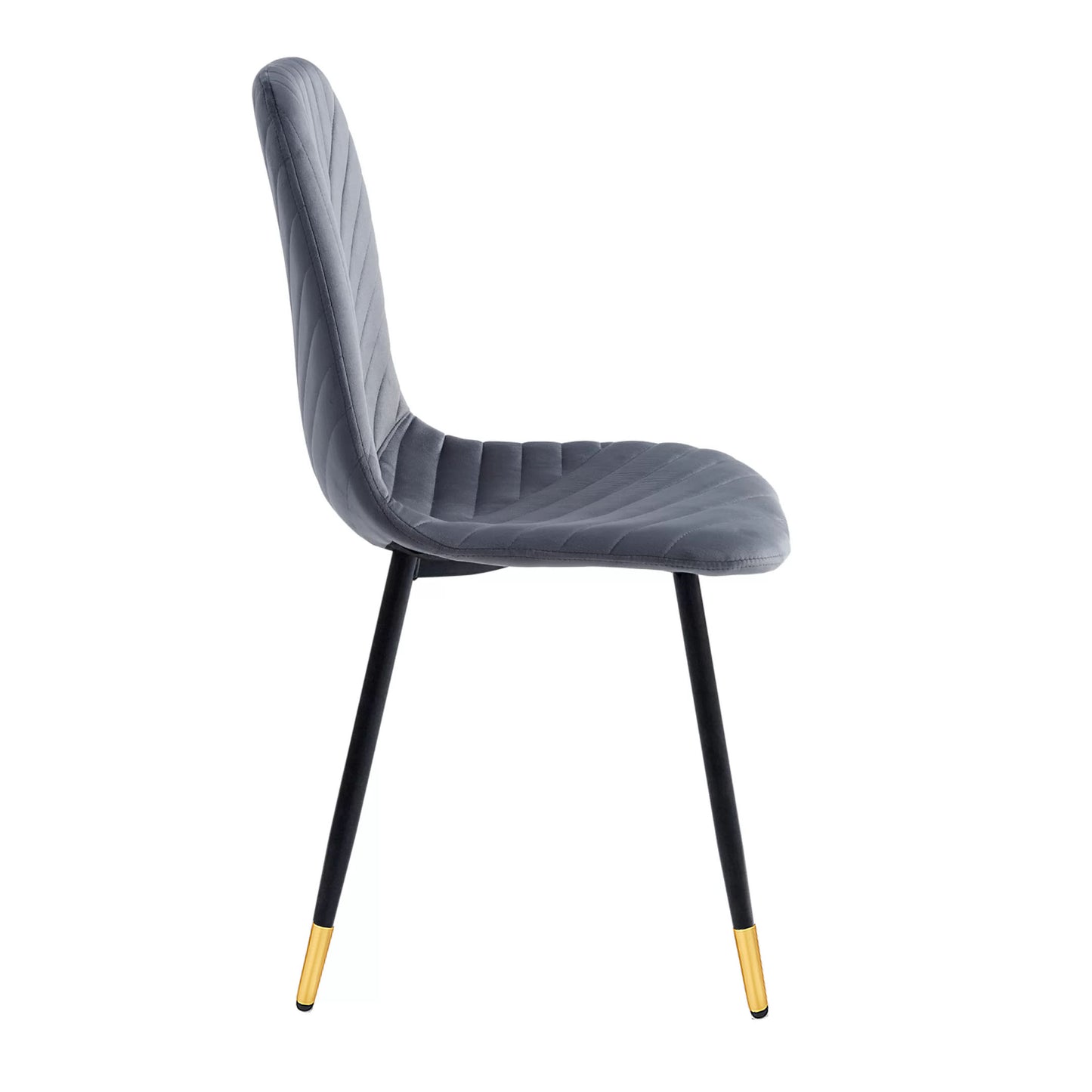 4 SEDIE sedie in velluto grigio con gambe in ferro nero – seduta ergonomica – sedie da pranzo moderne per cucina, soggiorno o sala d’attesa