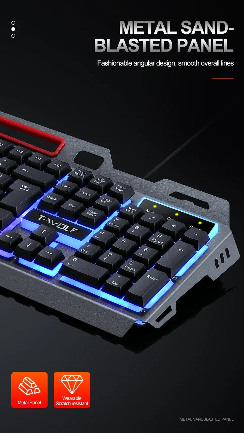 Tastiera gaming + mouse T-Wolf