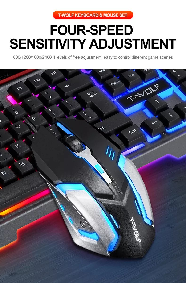 Tastiera gaming + mouse T-Wolf