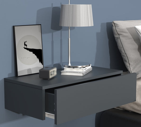 Comodino da parete con cassetto in legno  M60 H. 15 x L. 60 x P. 30 cm