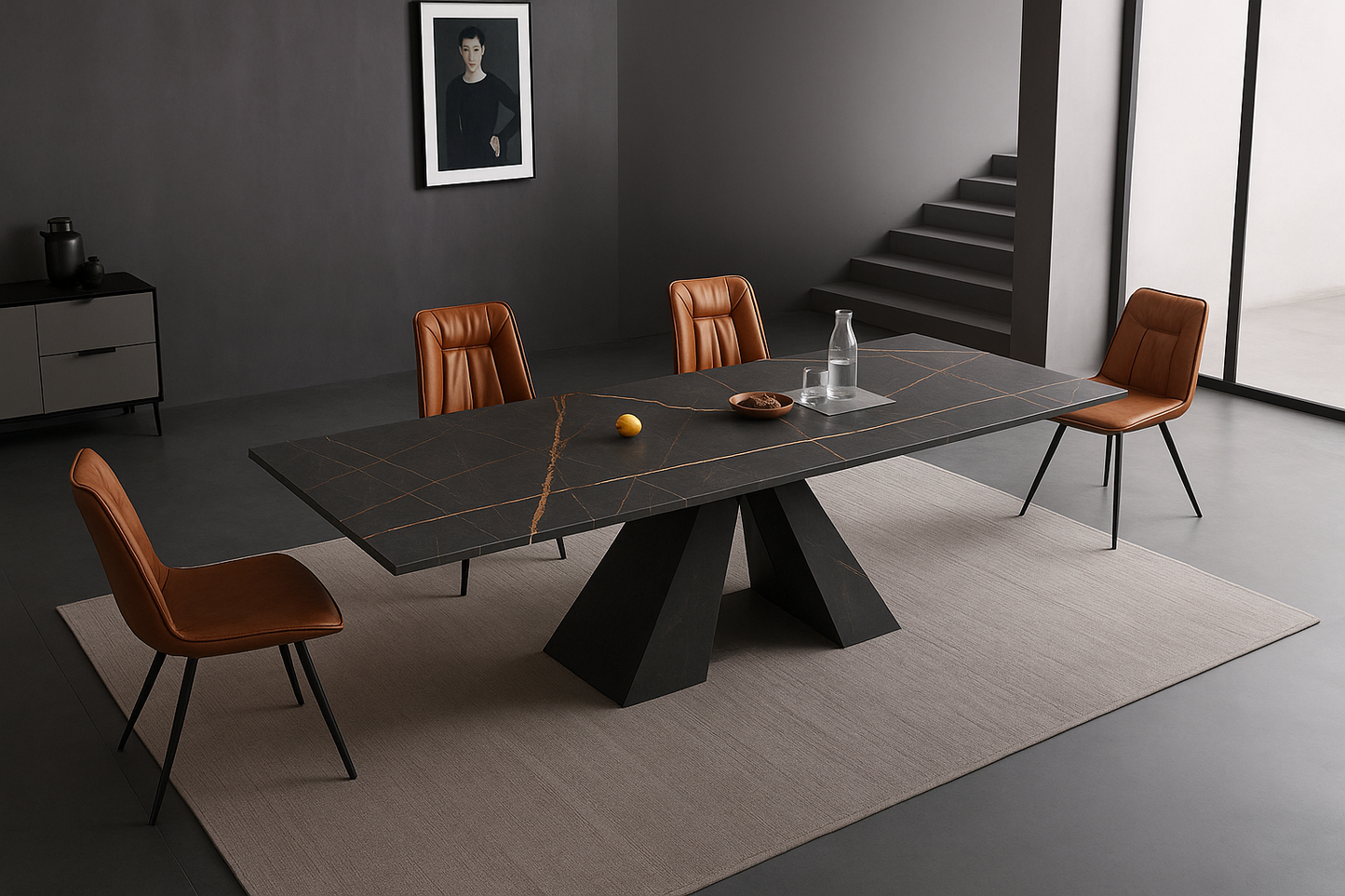 TAVOLO MODERNO CYBERT CALCATTA ALLUNGABILE  IN CERAMICA 160-240X90 CM