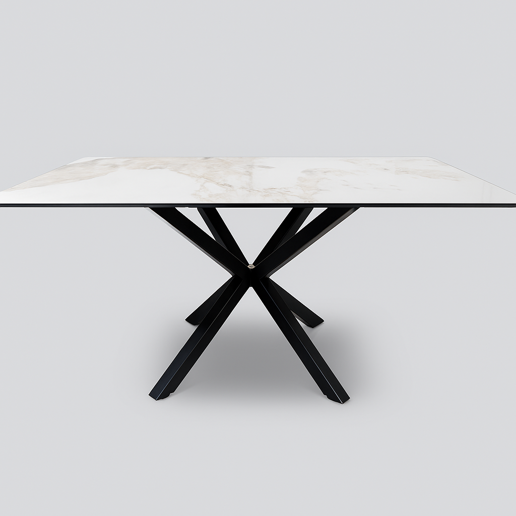 TAVOLO IN CERAMICA DA PRANZO CON SUPERFICIE LUCIDA 150x90cm