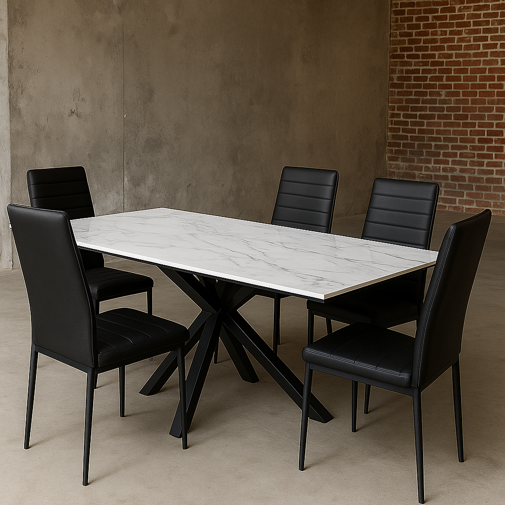 TAVOLO IN CERAMICA DA PRANZO CON SUPERFICIE LUCIDA 150x90cm