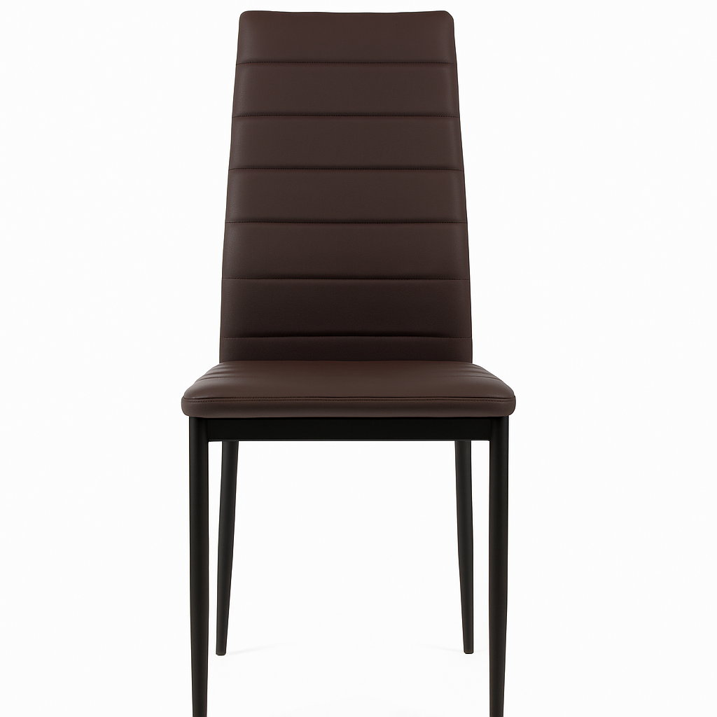 Set 4 sedie in ecopelle con gambe in metallo – schienale alto, imbottitura confortevole – colori bianco, nero o marrone – sedie da pranzo moderne per cucina, soggiorno o sala d’attesa