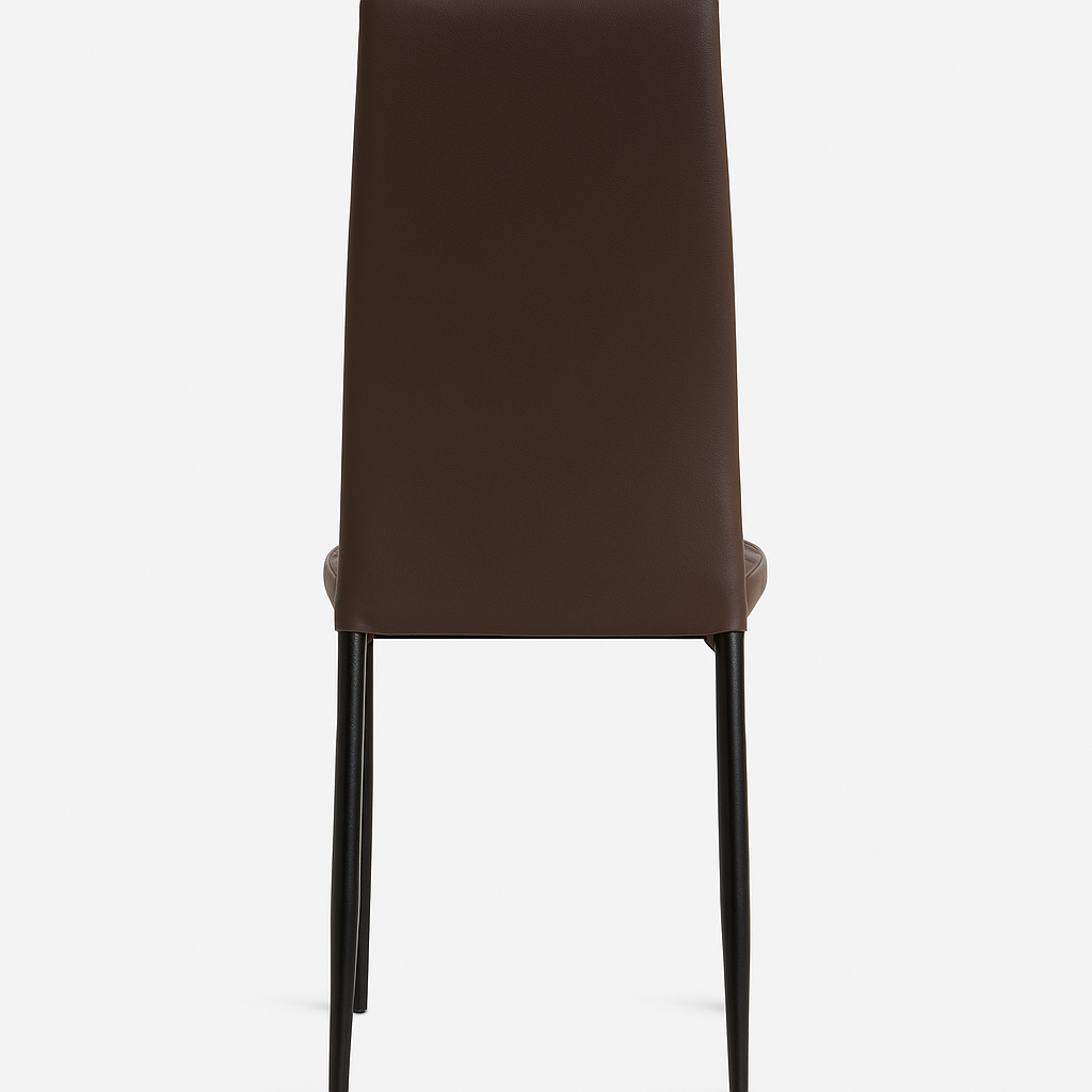 Set 4 sedie in ecopelle con gambe in metallo – schienale alto, imbottitura confortevole – colori bianco, nero o marrone – sedie da pranzo moderne per cucina, soggiorno o sala d’attesa