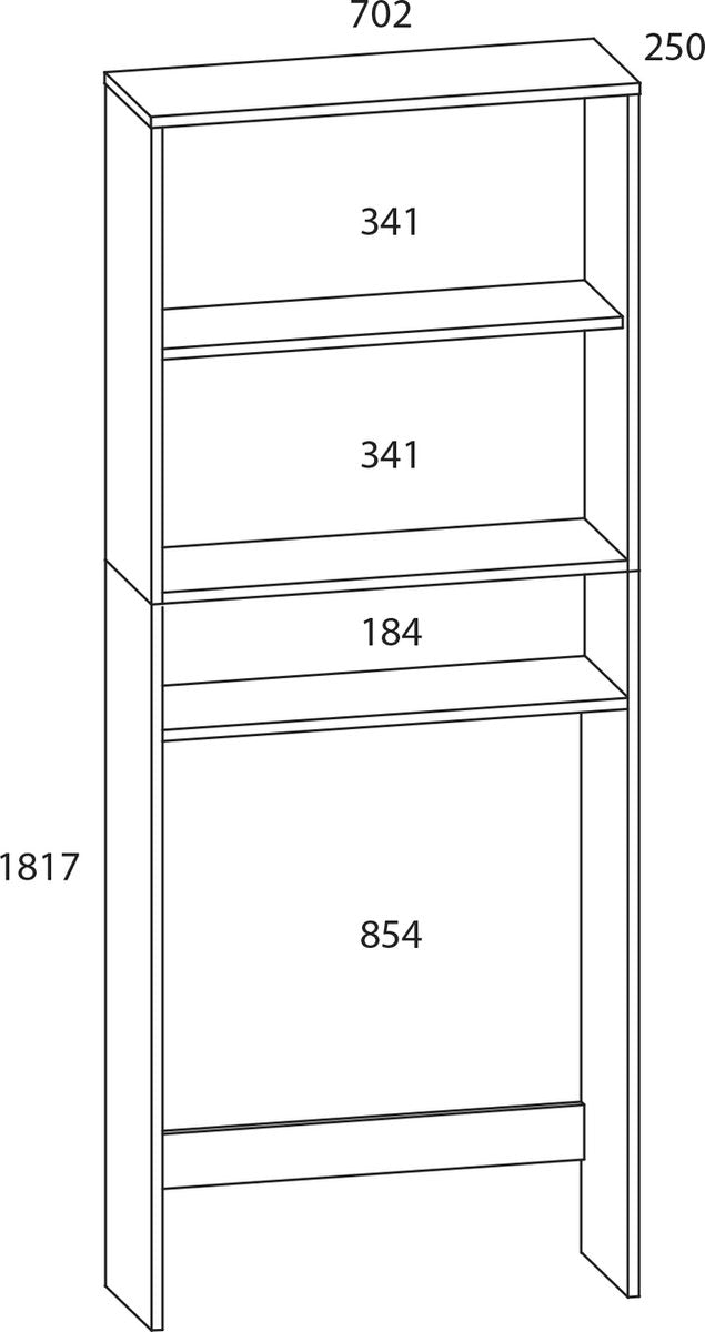 Mobiletto superiore in legno per lavatrice