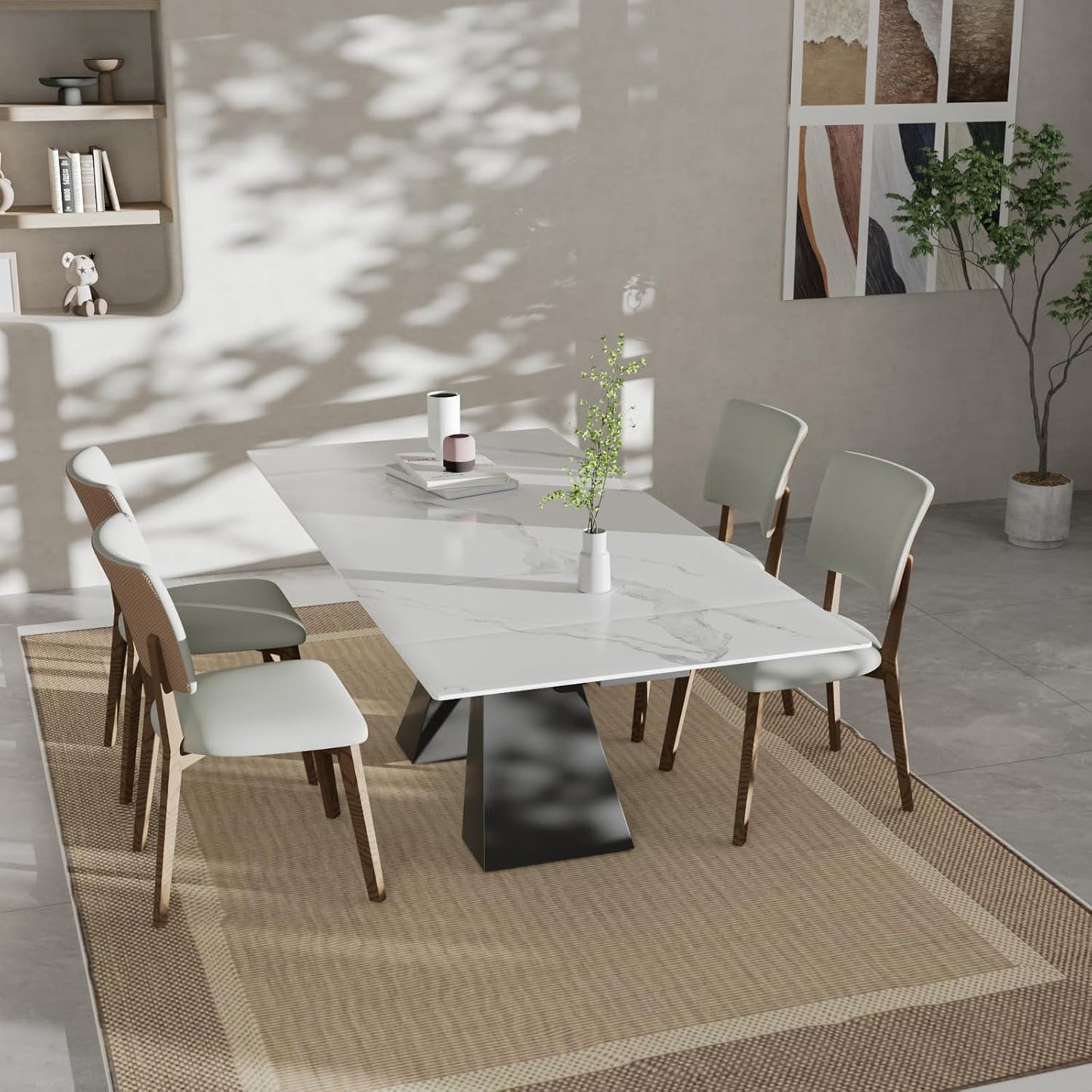 TAVOLO MODERNO CYBERT CALCATTA ALLUNGABILE  IN CERAMICA 160-240X90 CM