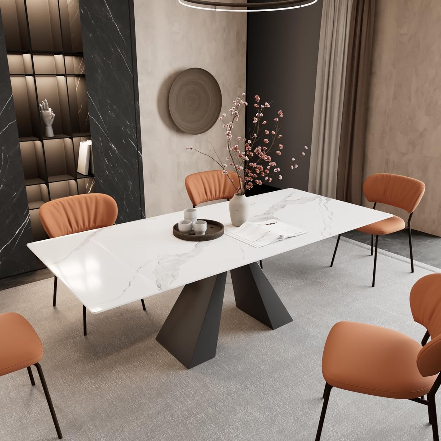 TAVOLO MODERNO CYBERT CALCATTA ALLUNGABILE  IN CERAMICA 160-240X90 CM