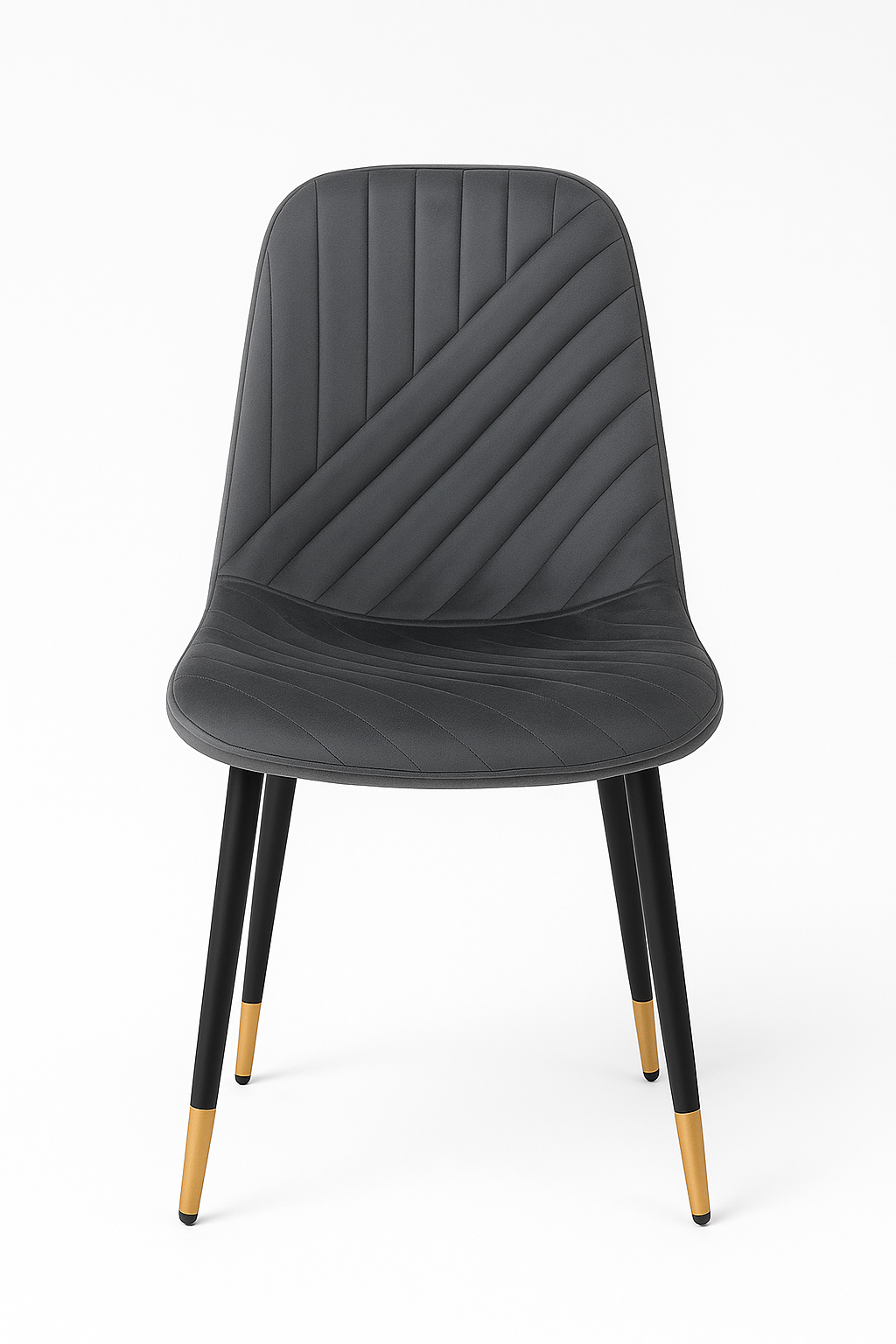 4 SEDIE sedie in velluto grigio con gambe in ferro nero – seduta ergonomica  – sedie da pranzo moderne per cucina, soggiorno o sala d’attesa